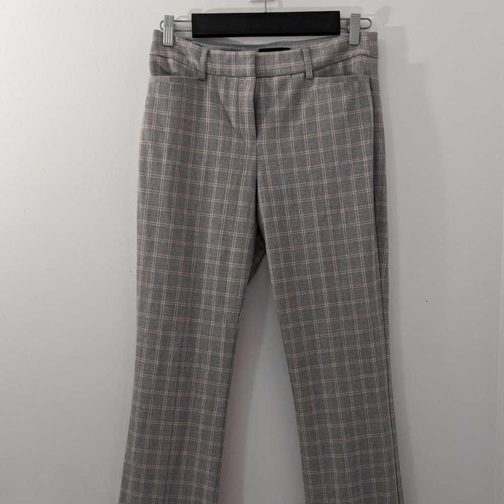 Express Columnist Mid Rise Plaid Bootcut Pant - Picture 2 of 6